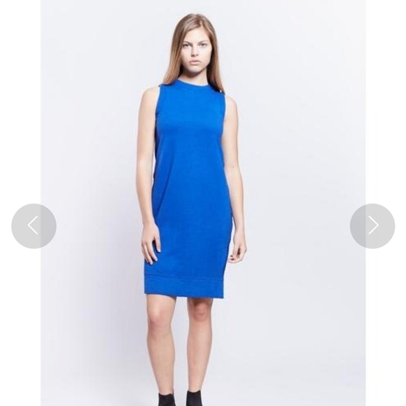 Acne Studios Gilda Sleeveless Mini Royal Blue Dress Linen Cotton Blend Size M - Picture 4 of 13